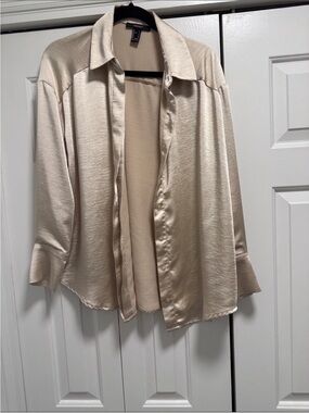 Forever 21 Satinblouse - Champagne